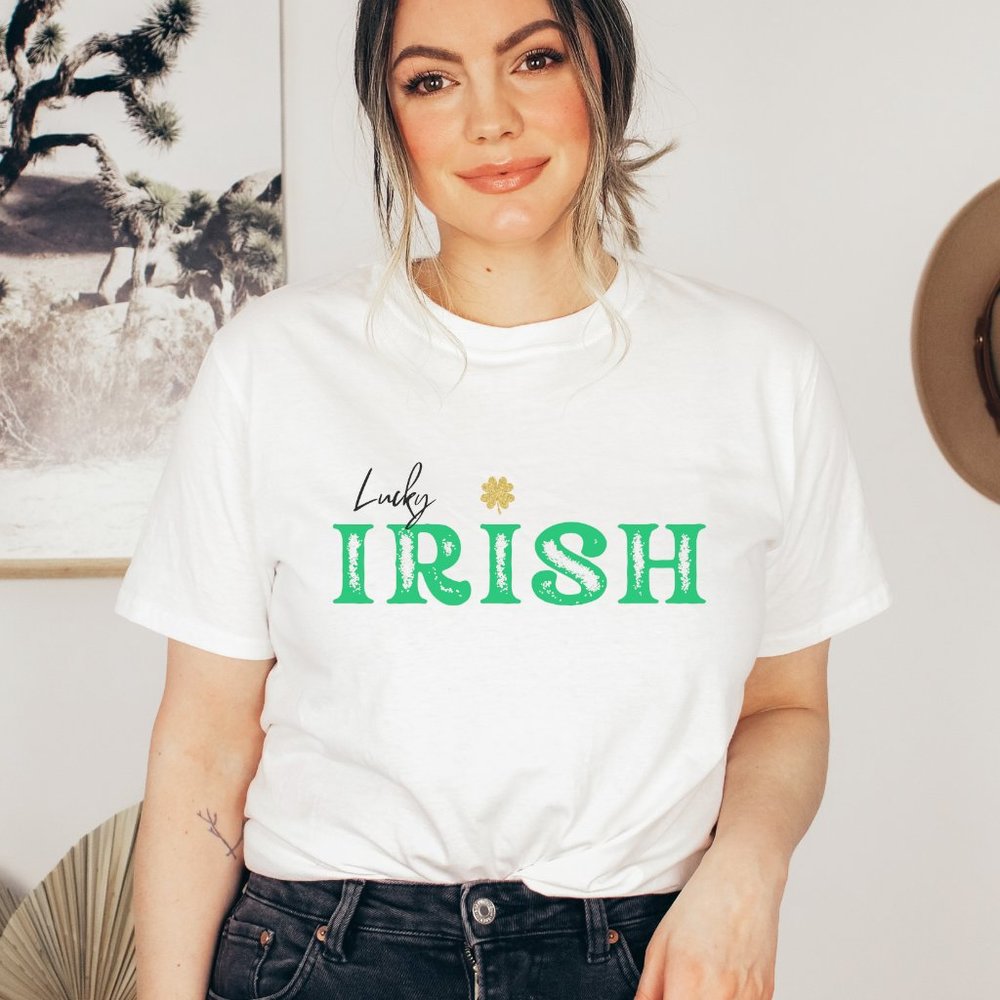 Women's Lucky Irish Shirt, St Patrick's Day Shirt, Drinking Shirt, Lucky Irish S
